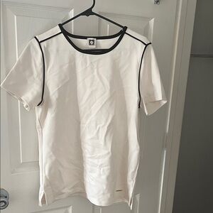 Women’s White T-Shirt with Black Accents